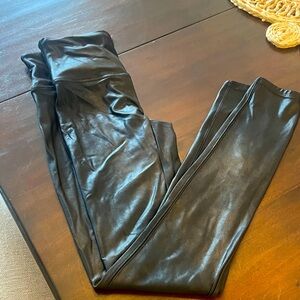 Spanks Black Faux Leather Leggings